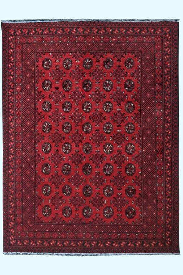 Red Aqcha Rug 197 x 149 cms